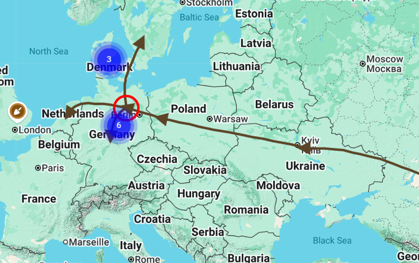 R‑M269G Migration Map